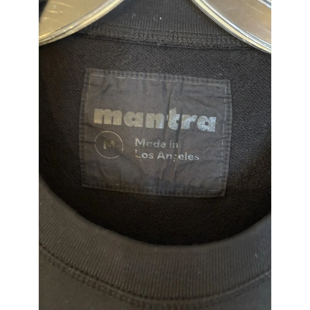 MANTRA Los Angeles Black Organic Cotton Boxy Long Sleeve Crop Top M - Picture 3 of 6